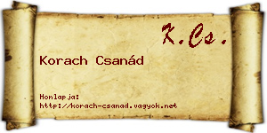 Korach Csanád névjegykártya